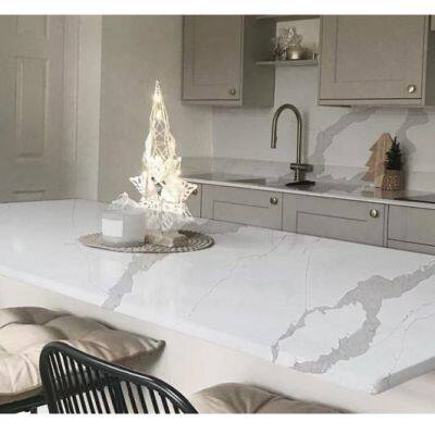 Code：6058，Calacatta Artificial Stone Quartz Slab Kitchen Countertops photo-3