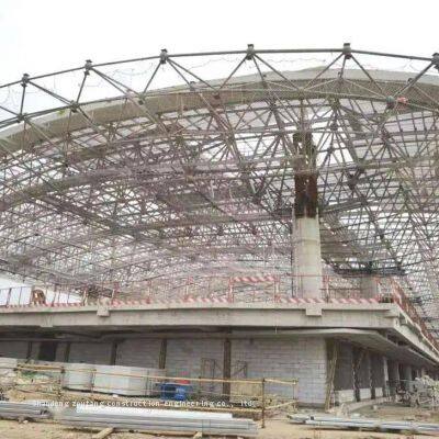 Prefabricated Light Steel Space Frame Structure Dome Roof Coal Storage Shed Building