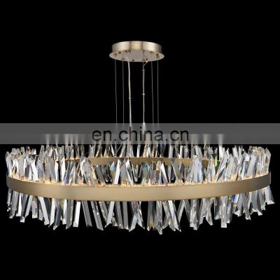 Luxury interior hanging ceiling suspended lamp new lighting modern led crystal chandelier pendant light