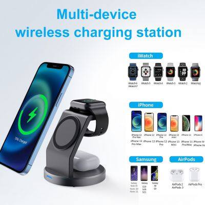 Trending Products 2023 New Arrivals 15W Quick Chargers 3 In 1 Wireless Charger For Iphone 15 Watch Earphone photo-6