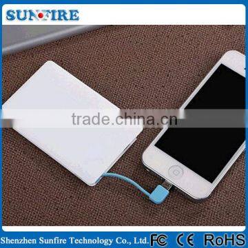 Power bank credit card size micro usb battery charger,2500mah credit card size power bank