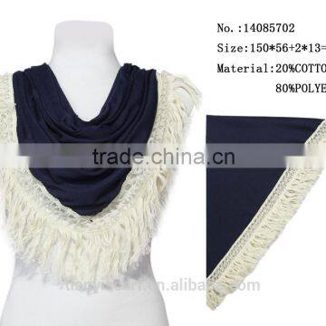 fashion woman triangular scarf office lady tassel scarves yiwu manufacturer