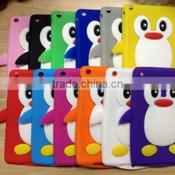 Penguin design silicone case for ipad mini 3D animal shape