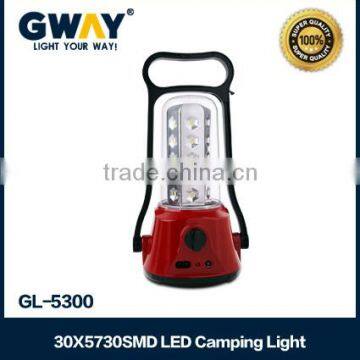 400lm15w 30 SMD led Camping lantern 4V2500mAH sealed lead-acid battery handle