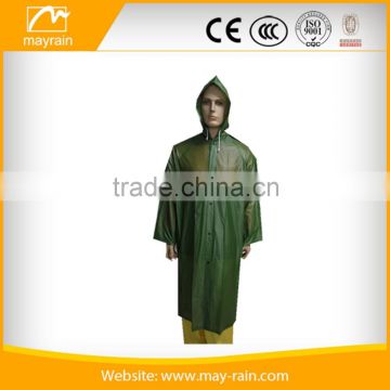 Best selling 0.10mm -0.14mm PVC raincoat and long rain jacket