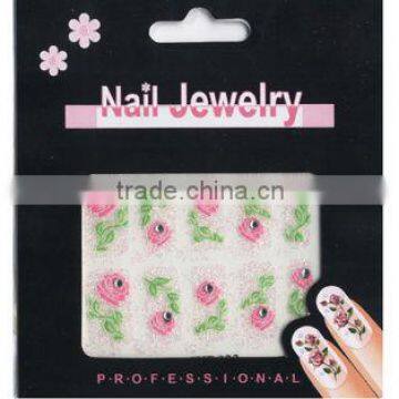 various pink flower full cover nail sticker