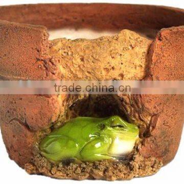 Top Collection Enchanted Story Garden Sleeping Frog Functional Flower Pot Outdoor Decor