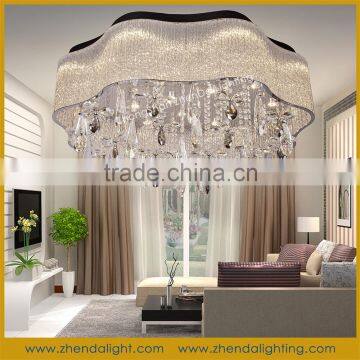 2015 new led crystal ceiling light & pendant chandelier with splendid twisted glass pipes shade