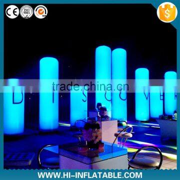 Attractive christmas stage show decoration inflatable pillar with led lighting