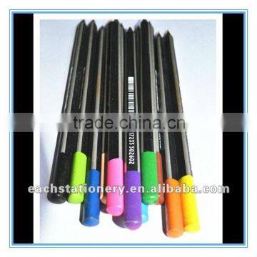 12colors triangle shape japanese plastic stripe color pencils wholesale with tip top