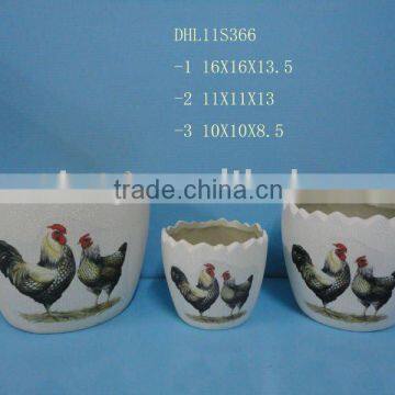 Ceramic crackleware flower pot