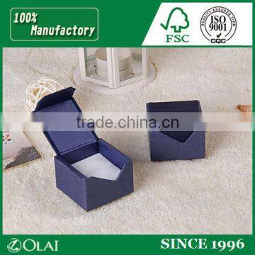 special design blue paper jewelry ring box