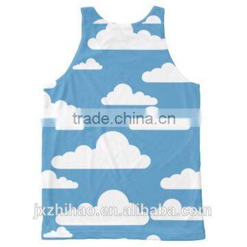 Wholesale Plain Cheap Blue and White Seamless Tank Top for no Gender photo-2
