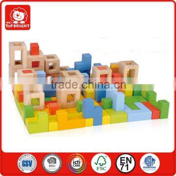 high quality wood toy factory 78 pcs toys for childrens DIY modelling as child wish creative wooden blocks for block printing