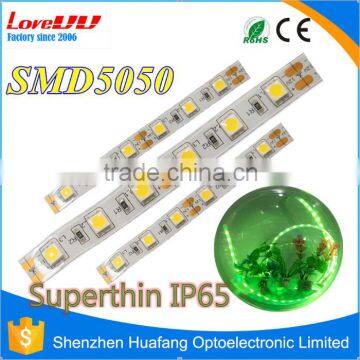 Unique technology 5m/roll or 10m/roll SMD5050 superthin IP65 waterproof led strip light