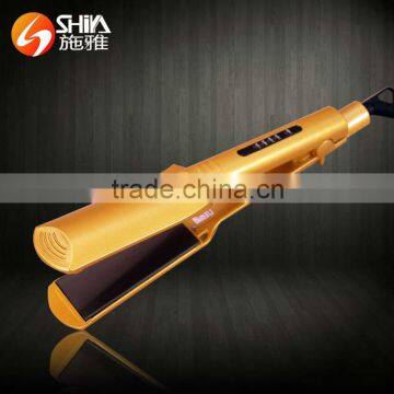 Professional five teeth and flat iron titanium plate digital LED hair straightener manufacturer in china SY-9908