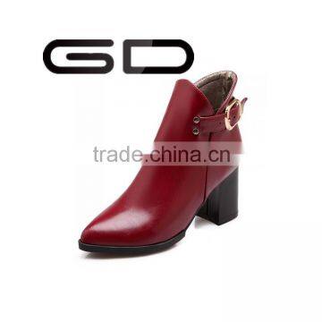 GD elegant romantic pointed toe retro vintage side zipper booties shoes for ladies