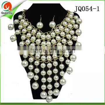 2016 Hot Sale African Jewelry Sets Black Beaded Necklace Pearls Necklace for Wedding Party photo-4