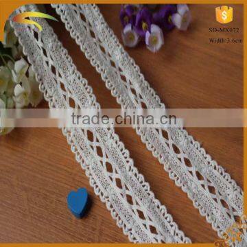 Wholesale 100% Cotton Water Soluble Lace Trim Off White Bridal Lace Trim MX072