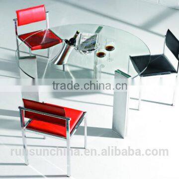 ST-025 stainless steel glass dining table