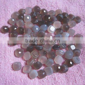 Hot seller high quality semi precious stone gray agate mushroom cabochon faceted