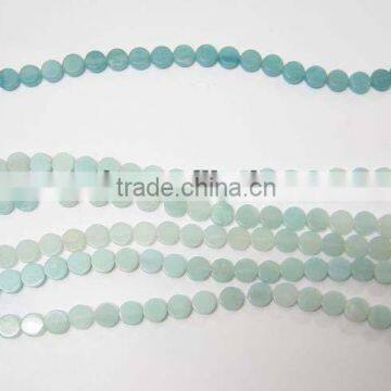 Wholesale high quality natural stone amazonite coin gemstone