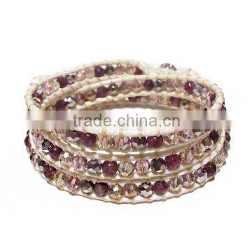 MMBR699A006 Handmade in Thailand Handwoven Stone Beaded Bracelet Boho Fashion Jewelry Semiprecious Stone Summer 2016