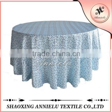 132" satin printed decorative round table cloth