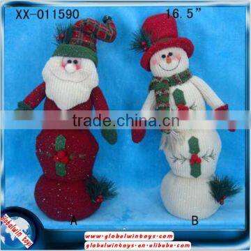 011590AB 2015 16.5 inch plush stuffed santa claus snowman christmas gift toys