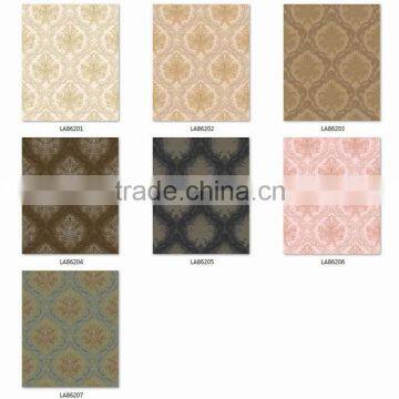 Remnants Deep Embossed Vinyl Wallpaper, Black and Silver Gorgeous Damask Wall Sticker for Shop , Best Wall Sticker Pattern photo-3