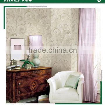 hot golden edge non woven wallpaper, classic scroll wall mural for tv background , sound-absorbing wall paper online