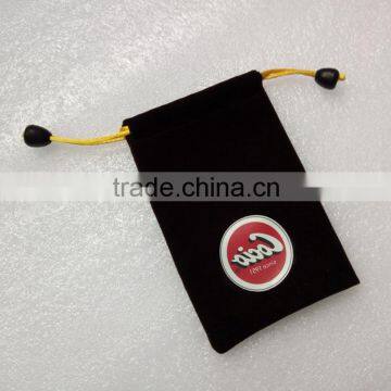 Soft Black Velvet Drawstring Carry Gift Bag Silver Lining 6.5" x 8" photo-6