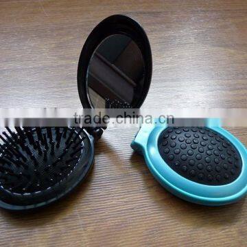 Plastic foldable oval shape makeup plastic hair comb