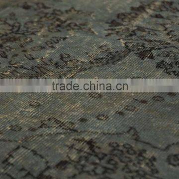 Handmade Turkish Carpet - Turquoise Over-dyed Rug (9 x 5,6 Feet) photo-2