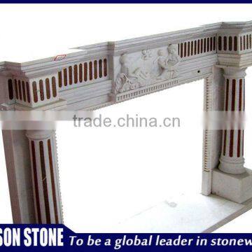 White marble fireplace hearth