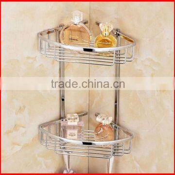 Sanitary bathroom wall hanging brass conner basket 12517