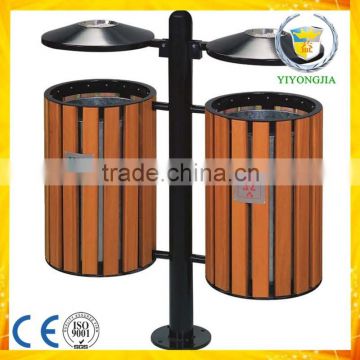 park district street garbage collection bucket outdoor wooden dustbin