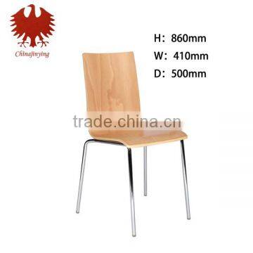 Bent Wood Dining Chair Curve Back Wood Dining Chair Modern Style Wooden Restaurant Chair photo-3