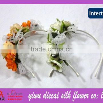 Decorative bridal artificial flower decorated headbands