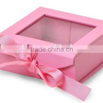 High Grade Nice Quality Red Packaging Cardboard Paper Box With Clear Pvc Window photo-2
