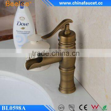 Beelee Antique Brass Basin Faucet Single Handle Bamboo Water Tap