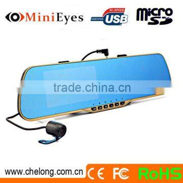 Chelong Factory sale 4.3inch 120deg G-sensor night vision rearview mirror with parking camera