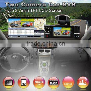 2012 H.264 Compressed 2 camera car dvr