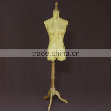 Hot sale wood female mannequin adjustable dress form