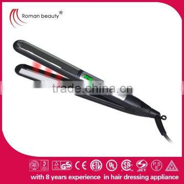 2014 Best ultrasonic infrared plastic hair straightening iron with double ceramic plate