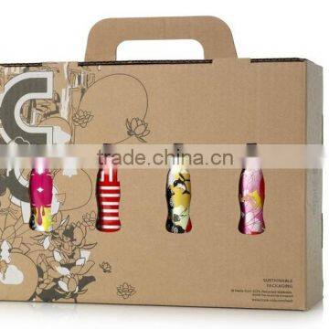 Customized Corrugated Carton Box for drink package with hanger