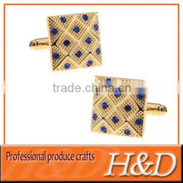 gold cheap diamond metal cuff links