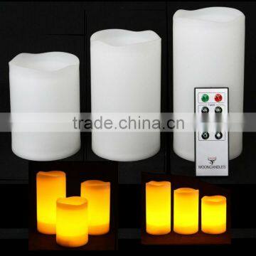 3 Weatherproof Outdoor and Indoor Candles with Remote Control & Timer