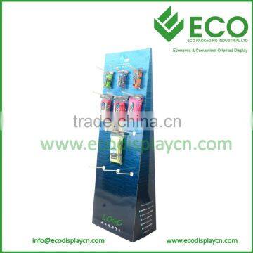 Retail Supermarket Floor Hanging Display Stand For Towel, Hook Display Stand