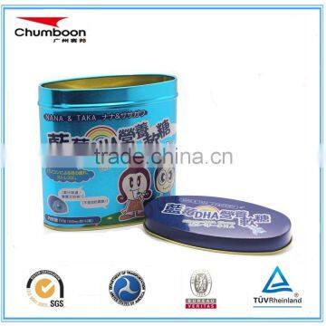 Oval shape tin box for candies